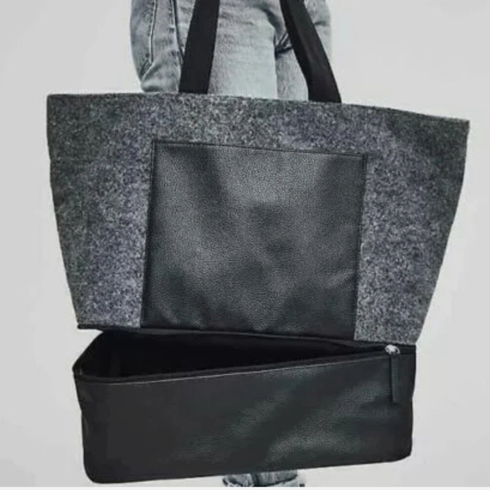DSW Felt Weekender Tote Bag with Shoe Compartment